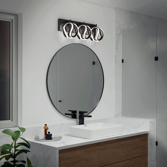 Vivaldi 22 In. 1-Light Black Integrated LED Vanity Light Bar with 3 CCT