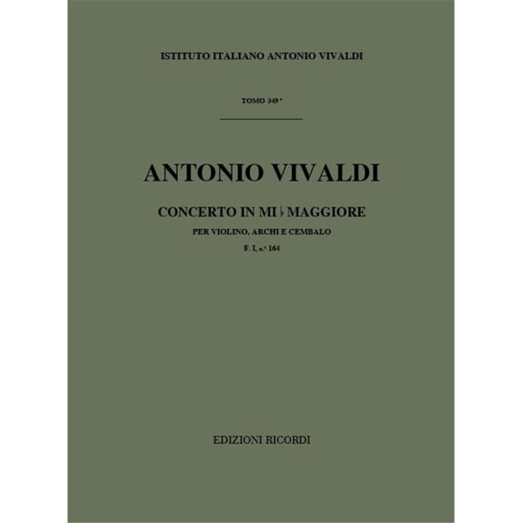 Vivaldi, Antonio: CONC. PER VL., ARCHI E B.C.: IN MI BEM. RV 252 - F.I/164 / Ricordi / 1984