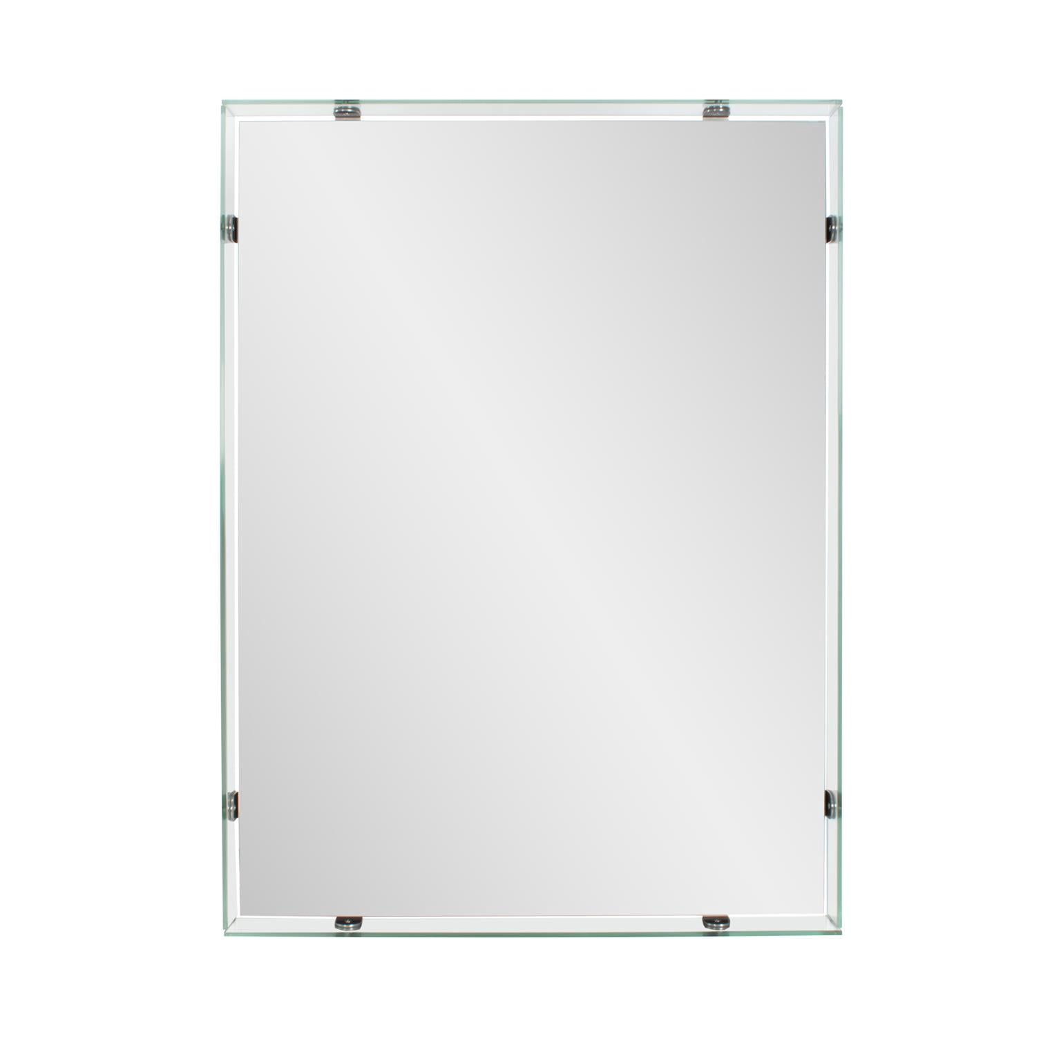 Vivaldo Floating Vanity Mirror with Clear Glass Box Frame