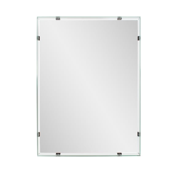Vivaldo Floating Vanity Mirror with Clear Glass Box Frame
