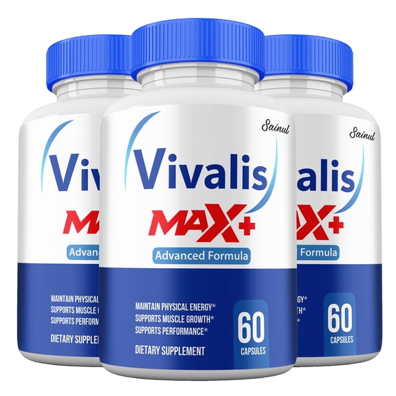 Vivalis Max+ Capsules for Men, Advanced Formula, All-Natural Maximum Strength, Vivalis Max + Supplement Pills, Peak Performance (3 Pack)