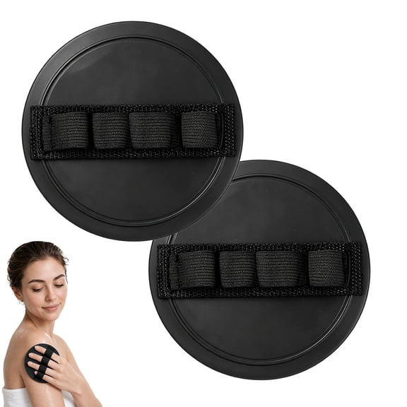 Vivanchor Exfoliating Bath Glove, No Pain Exfoliating Bath Scrubber Glove,Exfoliating Gloves for Shower -Black(2pcs)