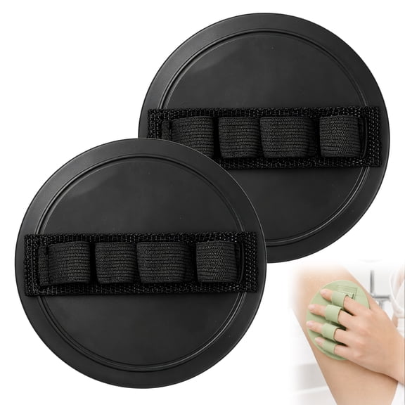 Vivanchor Exfoliating Bath Glove for Shower, No Pain Body Scrubber Glove for Deep Cleansing & Dead Skin Removal, Quick Dry Shower Exfoliating Glove for Arms, Legs, Back, Feet & Body Care (Black, 2PC)