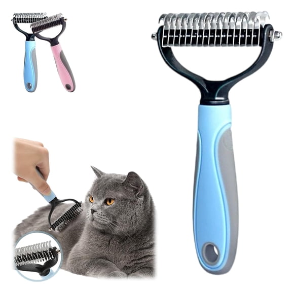 Vivanchor Pet Pro, Dual-Sided Pet Dematting Comb for Dogs & Cats, Grooming Comb for Dogs, Pet Deshedding Brush, Brush Micro Scratching For Removing Loose Hair, Mats, Tangles & Undercoat
