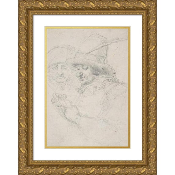 Vivant Denon 14x18 Gold Ornate Wood Frame and Double Matted Museum Art Print Titled - Replacements in the Parisian Guard Playing Cards (ca. 1795)