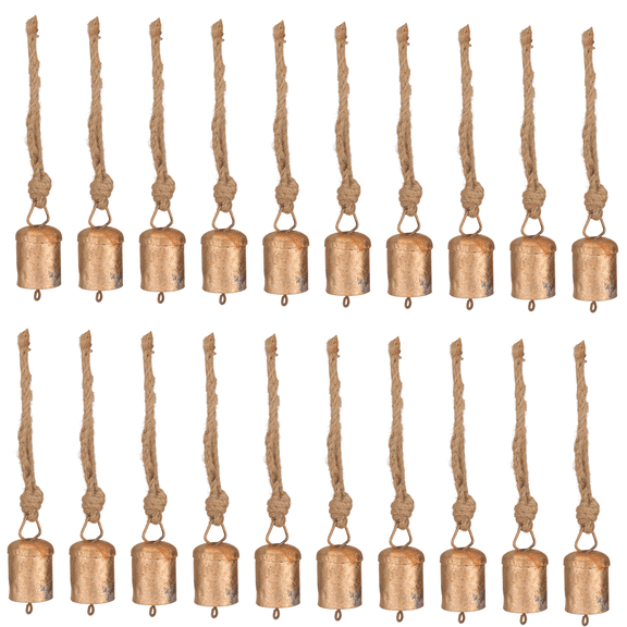 Vivanta 1.75 inch 20 pcs mini gold rustic iron Christmas jingle bells – cow bells, decorative craft bells for garlands and ornaments