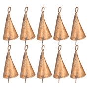 Vivanta 2" 10 Pcs Mini Gold Rustic Vintage Iron Tin Metal Christmas Jingle Bells for Crafts, Tiny Hanging Chimes Decor
