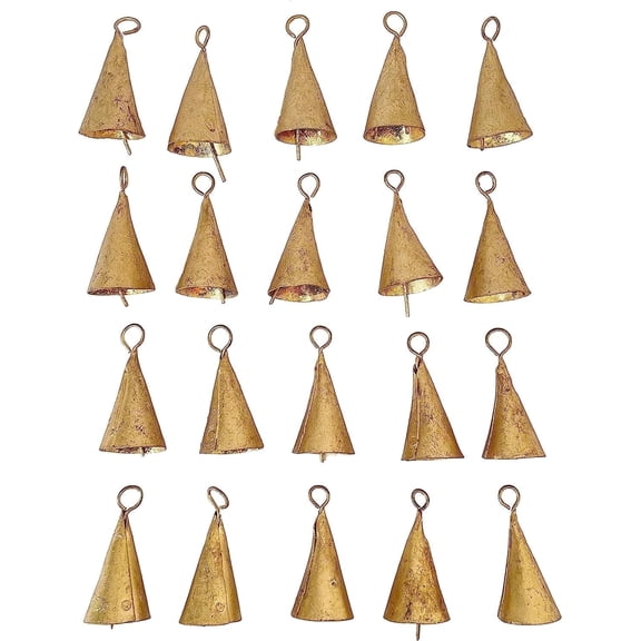 Vivanta 2" Small Gold Bell for Craft – 20-Pc Rustic Metal Model Bell Christmas Decoration Ornament Set