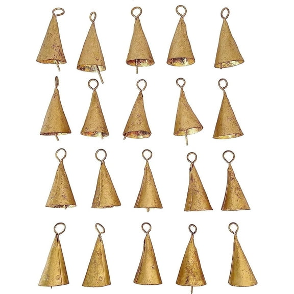 Vivanta 2" Small Gold Bell for Craft 20-Pc Rustic Metal Model Bell Christmas Decoration Ornament Set