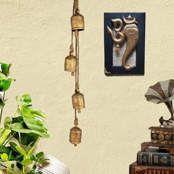 Vivanta Metal Rustic Vintage Antique Large Hanging Wind Chimes, Gold, 36 inch, Ornaments Festive Decor, Outdoor Patio Garden Porch and Indoor Home Decor