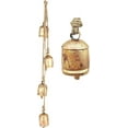 thumbnail image 1 of Vivanta Giant Cow Bells Set Rustic Vintage Lucky Harmony Cluster Christmas Bells on Jute Rope, Wind Chimes Wall Décor 36", Gold, 1 of 11