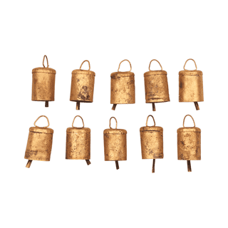 HANDTECHINDIA 2.5 Inch Brass Jingle Bells - Golden, For Home Door Decor, Christmas Crafts, Pet Cow Bells