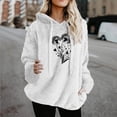 thumbnail image 1 of Vivanyn HD Womens Dandelion Print Pullover Hoodie Oversized Sweatshirt Plush Essentials Top,White,Size S-XXXL, 1 of 4