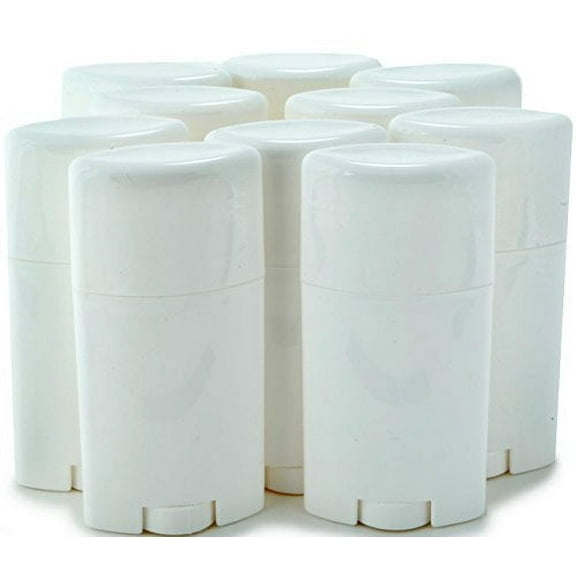 Vivaplex 10 White Empty 2.5 oz Deodorant Containers with Caps