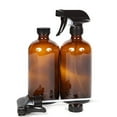 thumbnail image 1 of Vivaplex 2 Large 16 oz Amber Glass Spray Bottles with Black Lids, 2 Count, 1 of 3