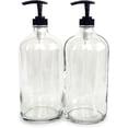 thumbnail image 1 of Vivaplex, 2, Large, 32 oz, Empty, Clear Glass Bottles with Black Lotion Pumps, 1 of 6
