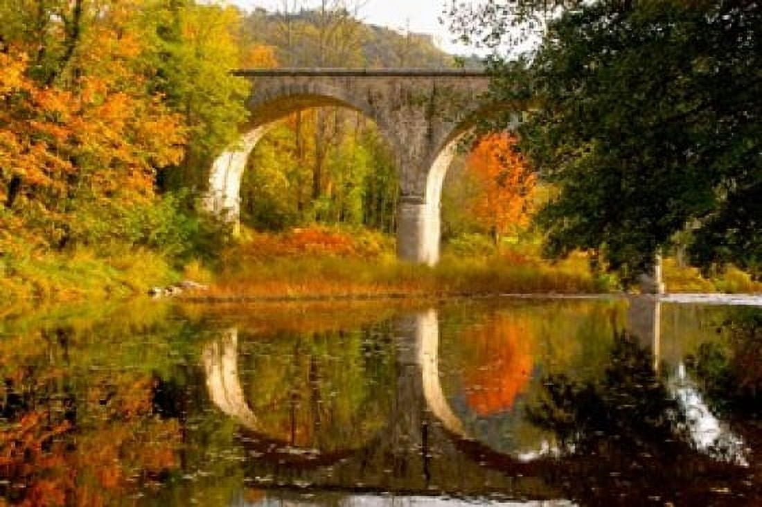 Vivarais Railway Stop and Bridge Ardeche France Canvas Art - Lisa S Engelbrecht DanitaDelimont (27 x 18)