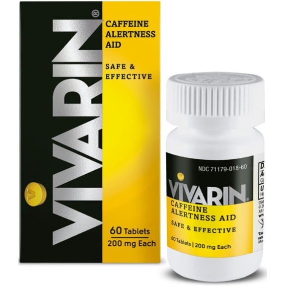 Vivarin Caffeine Pills 200mg Caffeine per Dose, Safe and Effective, Helps You Stay Awake, Energy Supplement, 60 Count
