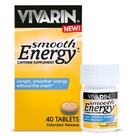 Vivarin Smooth Energy Caffeine Tablets, Focus & Alertness, Sugar & Calorie Free, 40 Ct