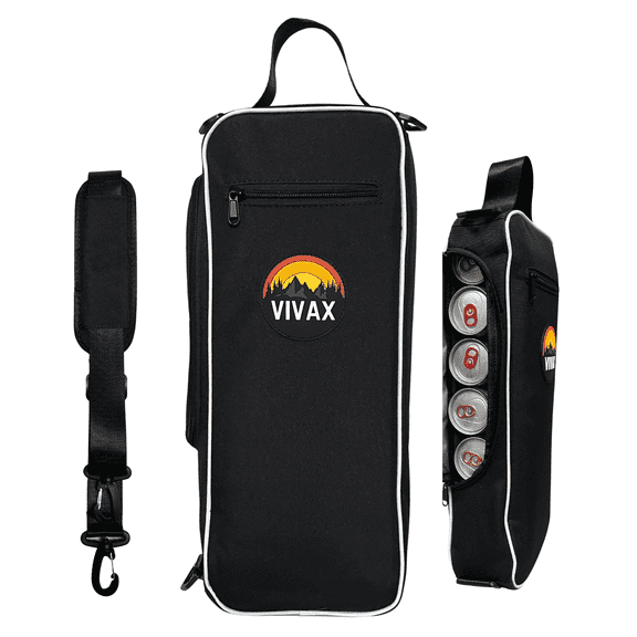 Vivax Golf Cooler - Insulated Golf Cooler - Golf Accessory - Convienently Fits Most Golf Bags - Travel Drink Sling - 6 Can & 2 Bottle Capacity - Stays Cool for A Full Round - Softsided Cooler