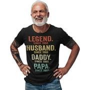 Vivay Husband, Daddy, Grandpa Since Mens Shirt Dad Shirt Grandpa Gifts, Grandpa Dad Papa, Poppop, Poppy Shirt Multi