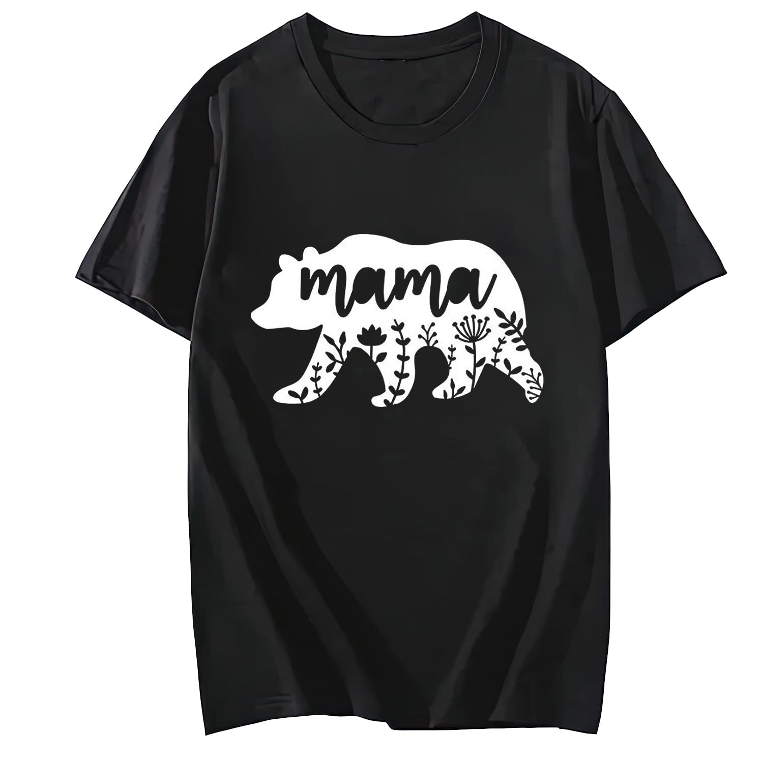 Vivay Women's Top Plus Size T-Shirt with Funny Mama Bear Short Sleeve ...