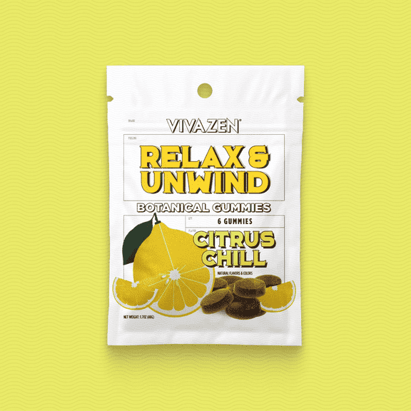 Vivazen Relax & Unwind Kava Gummies, Citrus Chill, 1.7 OZ, 10 Packs