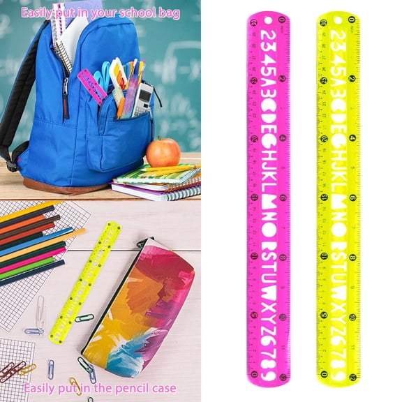 Vivcore 12 Inch Flexible Ruler, Bendable Pink Plastic Measuring Tool with Accurate Centimeters and Inches, Shatterproof Soft Straightedge for Office, 1 Pack