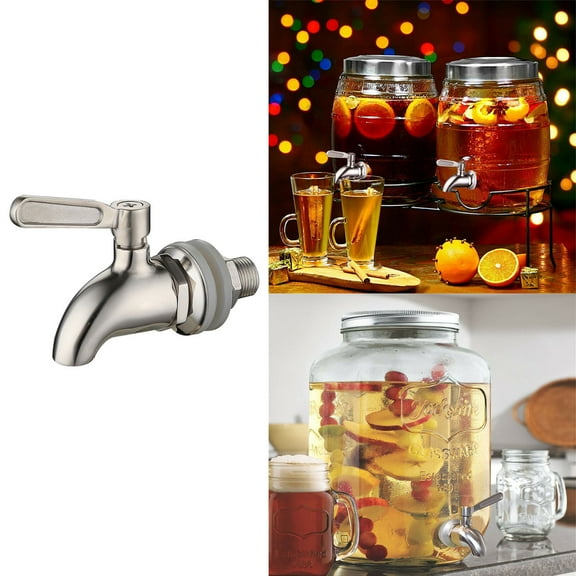 Vivcore 304 Stainless Steel Beverage Dispenser Spigot Replacement Faucet for Water Jug Wine Barrel Beer Container Coffee Juice Dispenser