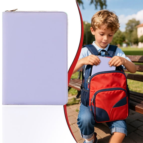 Vivcore A5 Zipper Notebook PU Leather Journal Travel Document Organizer for Work Purple