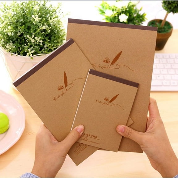 Vivcore Blank Kraft Notebooks, Unlined Notebook and Sketchbook for Professional Drawing, Junk Journal Note Pads for Travel and Writing, 60 Pages, 4" x 5.7", 1 Pack