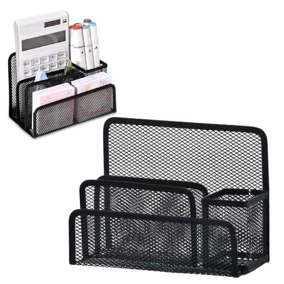 Vivcore Desk Organizer File Organizer for Desk Vertical Metal Mesh Desktop Organizer and Mail Organizer for Office Organization Black