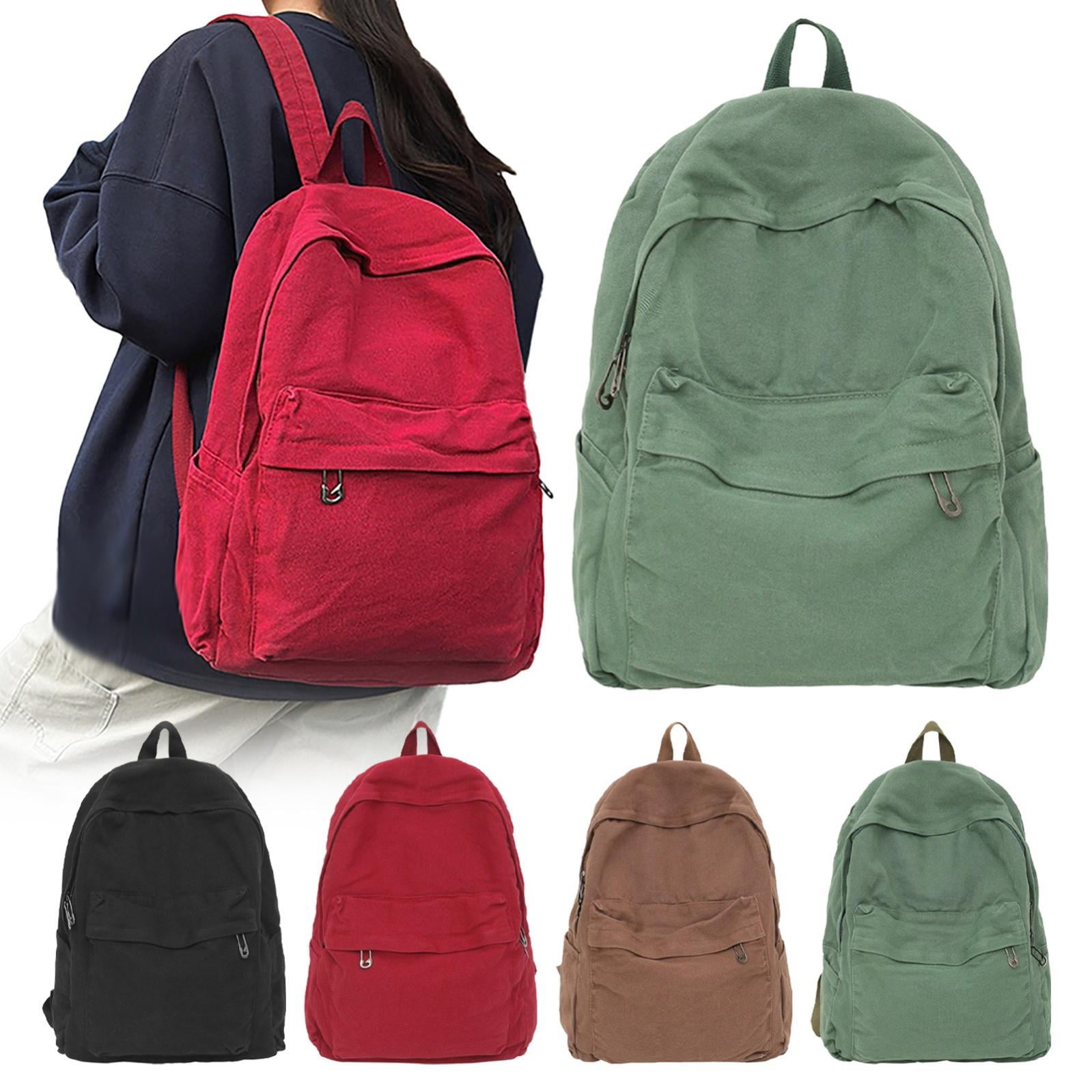 Boho Canvas Backpack Vintage Retro Y2K Grunge Aesthetic Casual Daypack Travel Omlopp Small Boho Canvas Backpack for Women Vintage Style  main image 2