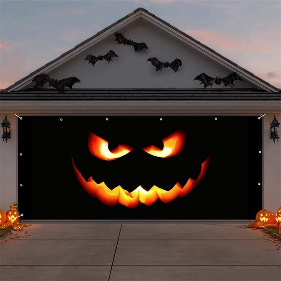 Vivcore Halloween Garage Door Cover Outdoor Decorations Large Banner Wall Backdrop