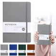 thumbnail image 1 of Vivcore Leather Journal Notebook, 8.3 x 5.7 Inch Hardcover Writing Journal for Women Men, Wide Ruled Notebook for Work with Lay Flat Thick Paper, Blue, 1 Pack, 1 of 10