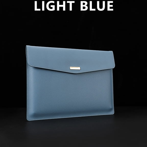Vivcore PU Leather Document Holder A4 File Folder Envelope Case with Snap Closure Premium Leather File Folder for Important Documents Receipt Contract Blue