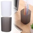 thumbnail image 1 of Vivcore Pen Holder for Desk, Matte Black Plastic Pencil Cup and Stationery Organizer, Ins Style Transparent Desk Accessories for Office Home Storage, 1 Pack, 1 of 9