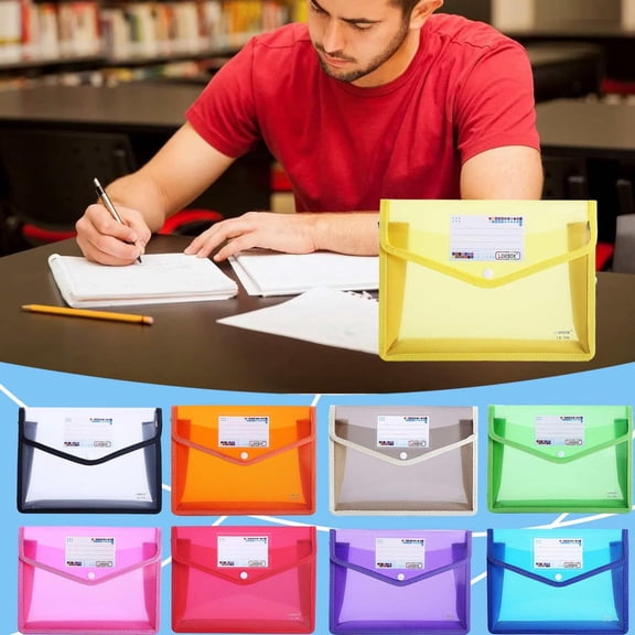 Vivcore Plastic File Folder Expanding File Folders No Dividers Transparent Envelopes Snap Closure Large Capacity Accordion Folder Home Office Hospital