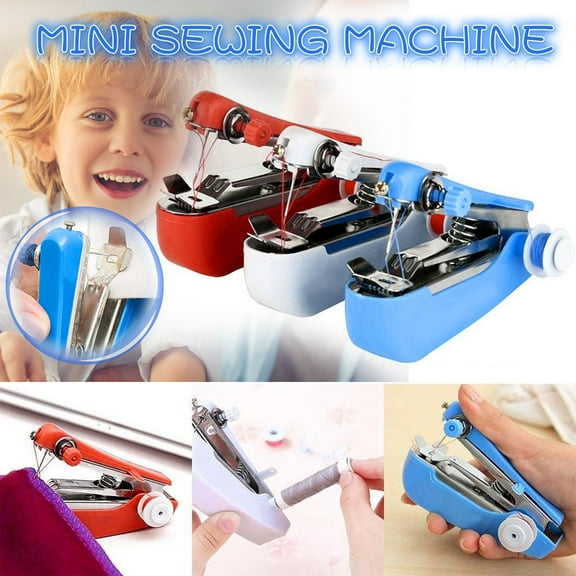 Vivcore Portable Sewing Machine, Handheld Mini Sewing Machine for Beginners with Quick Stitch Feature, Cordless Repair Tool for Clothes, Jeans and Leather, Blue