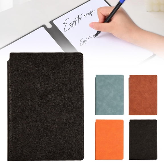 Vivcore Reusable Notebook, A5 Portable Dry Erase Board with Foldable Design, Double Sided Erasable Notepad for Desktop Meetings and Office Organization, Orange, 1 PC