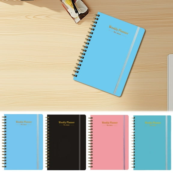 Vivcore Undated Planner Spiral Binding Weekly Monthly Daily Planner Notebook To Do List Organizer Calendars Habit Tracker Journal ADHD Work Planner