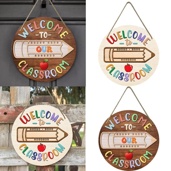 Vivcore Welcome Door Sign, Classroom Bulletin Board Decorations for Teachers and Office, Front Door Hanger for Window Wall Hanging Decor, Professional Style, 1 PC
