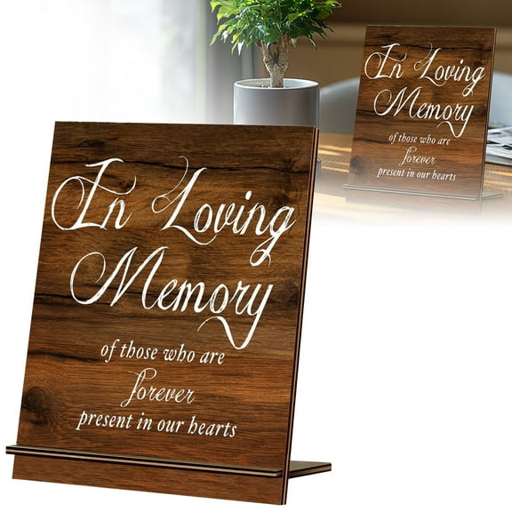 Vivcore Wood In Loving Memory Wedding Sign, Memorial Table Decor for Ceremony and Reception, Rustic Boho Fall Wedding Decor, Welcome Reserved Sparklers Wedding Stuff, 1 Piece