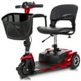 thumbnail image 1 of Vive 3-Wheel Mobility Scooter – Lightweight Electric Scooter for Seniors & Adults, Compact Folding Travel Design with Extended Battery, Charger & Basket, Red, 1 of 9