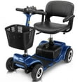 thumbnail image 1 of Vive 4 Wheel Battery Powered Mobility Scooter - Electric Transport Chair- Compact Heavy Duty Mobile for Travel, Adults, Elderly with Basket and Charger Included, Blue, 1 of 12