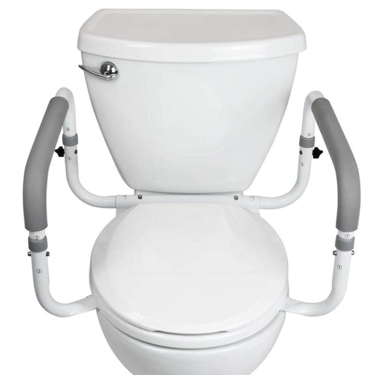 Adjustable White and Gray Aluminum Toilet Safety Rail