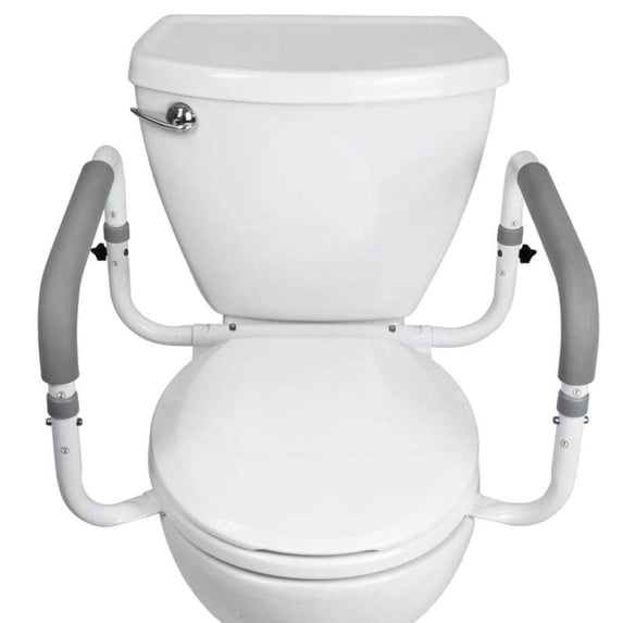 Vive Toilet Safety Rail – Adjustable Bathroom Grab Bar Frame with Padded Handles – Easy Install Support for Seniors, Handicap, Elderly, Bariatric Users