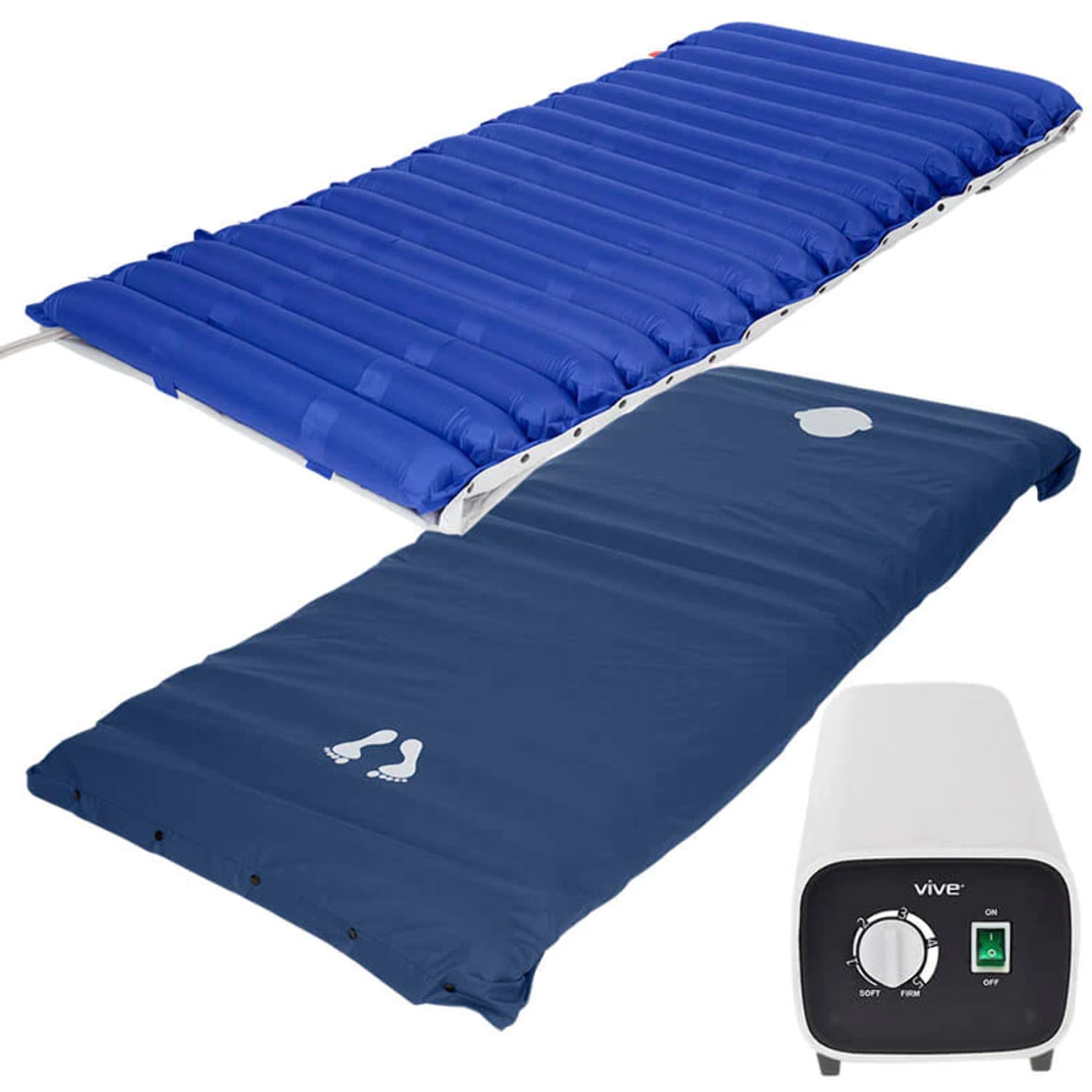 Vive Alternating Pressure Mattress 5” Air Topper Pad with Electric Pump
