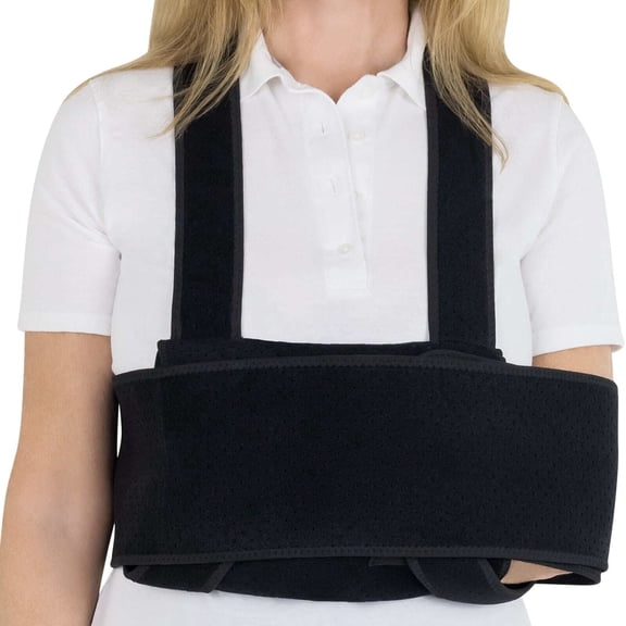 Vive Arm Sling Shoulder Immobilizer for Sleeping, Black, Standard