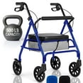 thumbnail image 1 of Vive Bariatric 4-Wheel Rollator Walker for Seniors – Heavy Duty 500 lbs Capacity, Lightweight Folding Walker with Seat & Brakes – Mobility Aid, Blue, 1 of 9